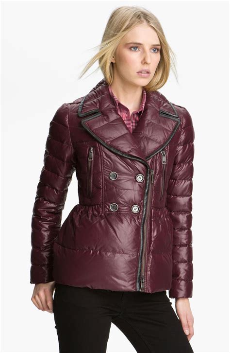 saks burberry brit puffer|burberry designer quilted jacket.